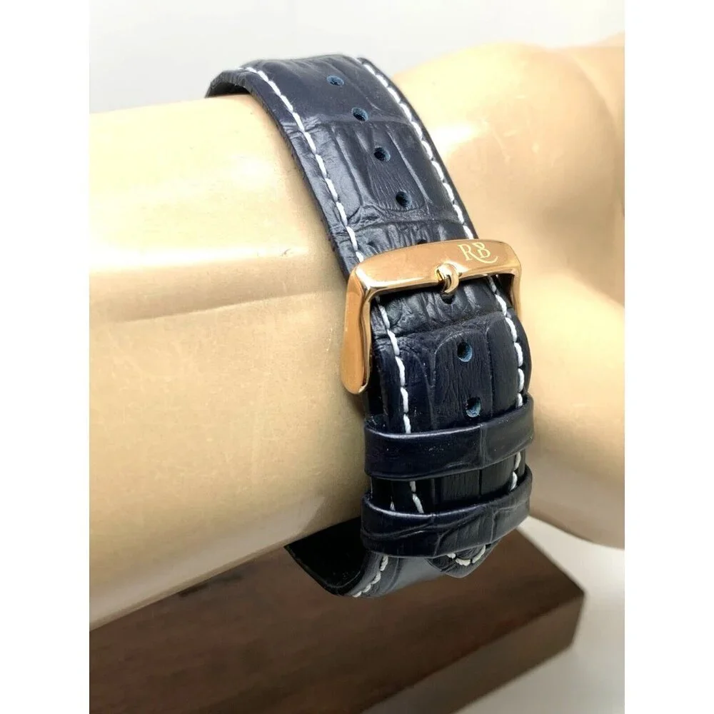 Roberto Bianci Men's Watch RB0135 Quartz Chronograph Blue Dial Rose Gold 44mm